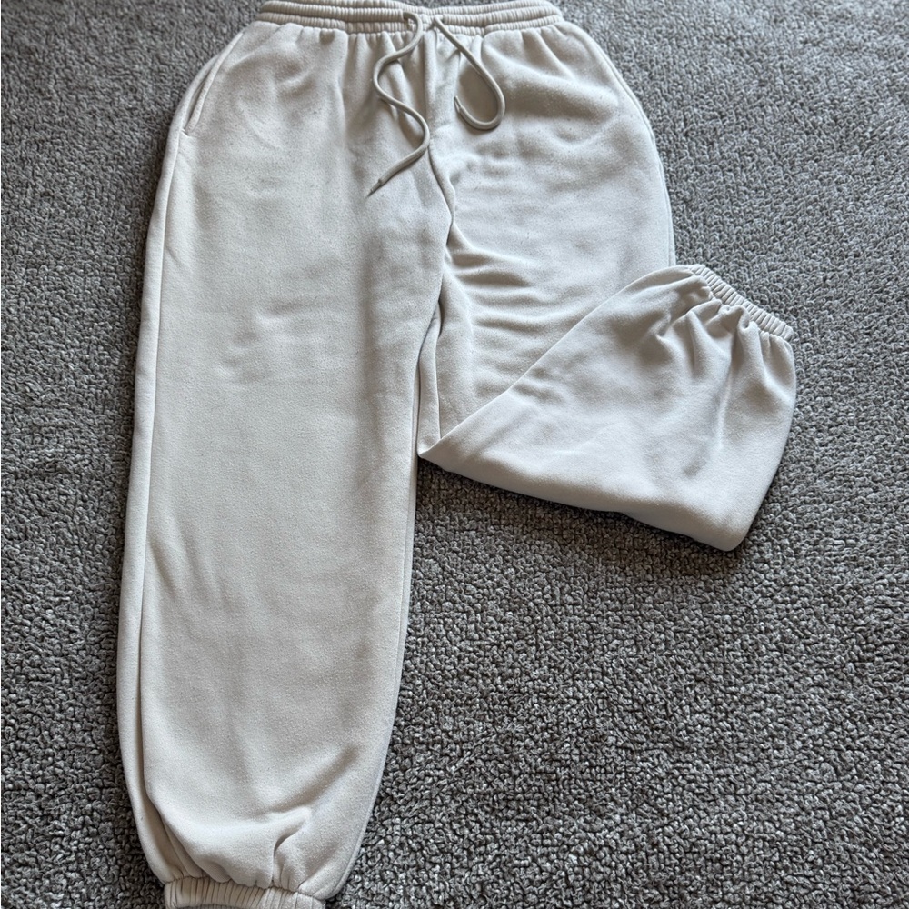 Unisex Superforme Biege Ankle Cuffed Sweatpants Size Extra Large
